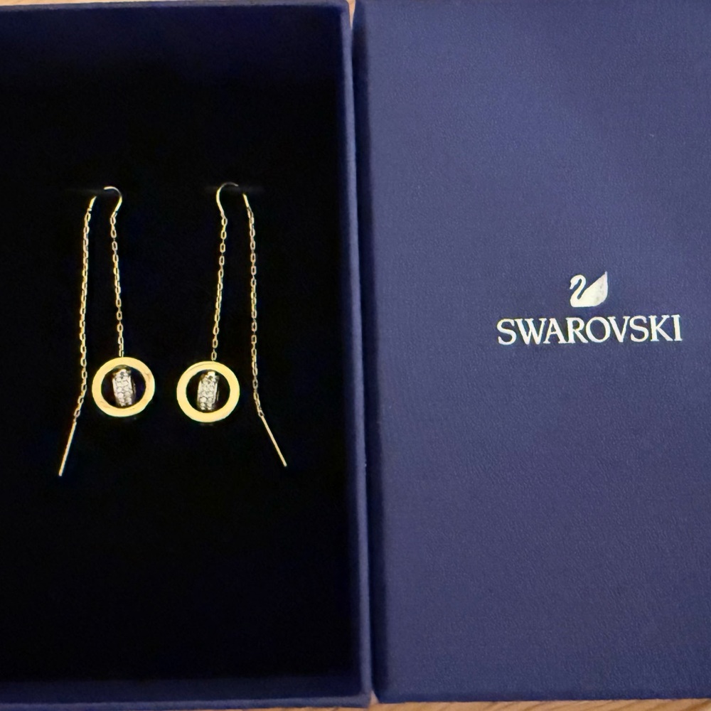 Swarovski Gold Chain Earrings